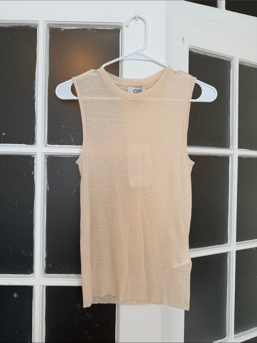 COS 100% Wool Tank Top in Cream
